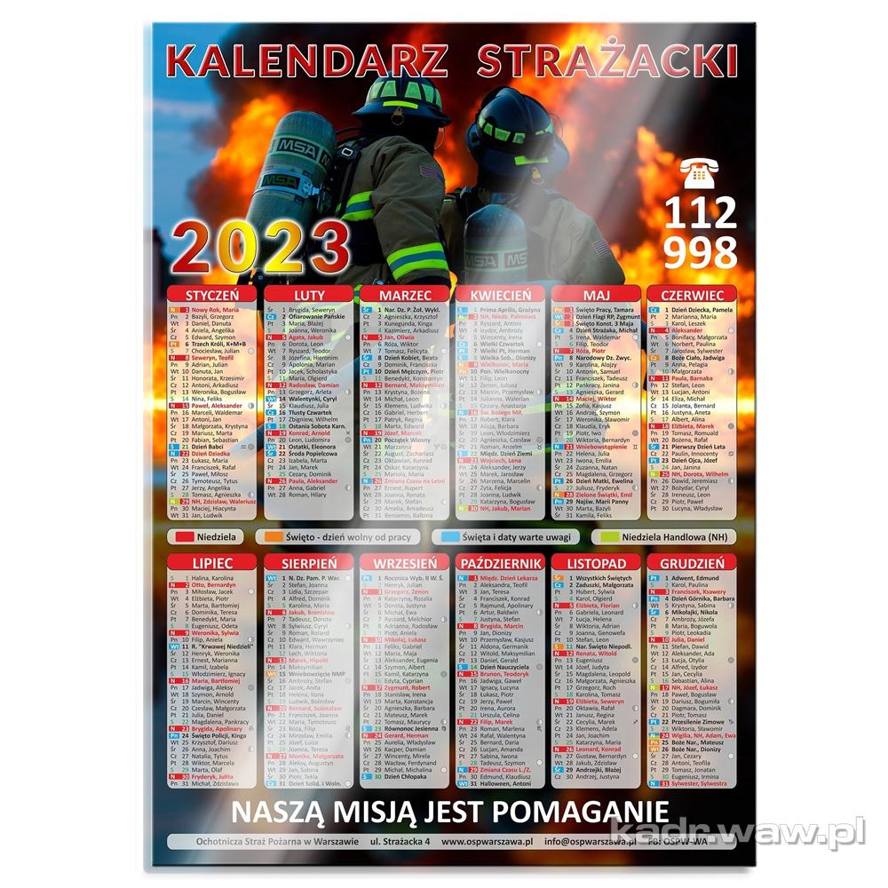 Kalendarze Ścienne PIONOWE A4-A0