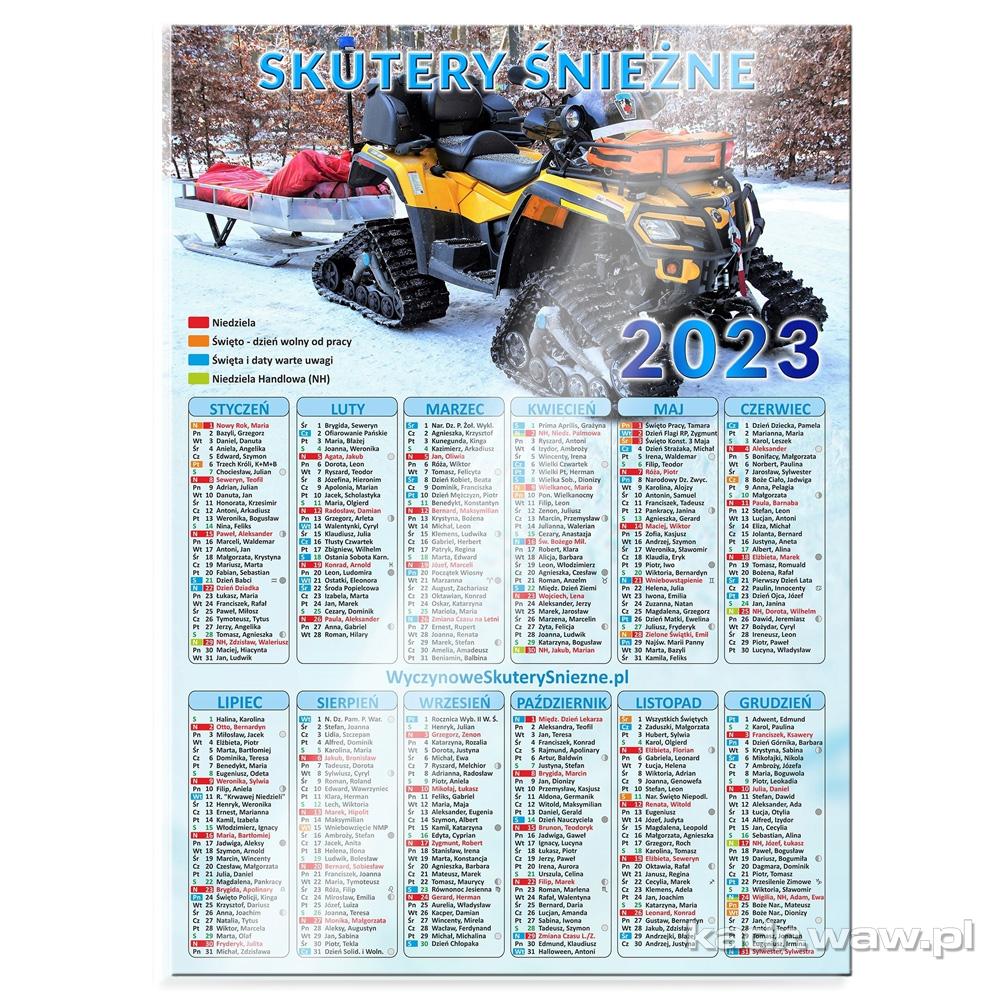 Kalendarze Ścienne PIONOWE A4-A0