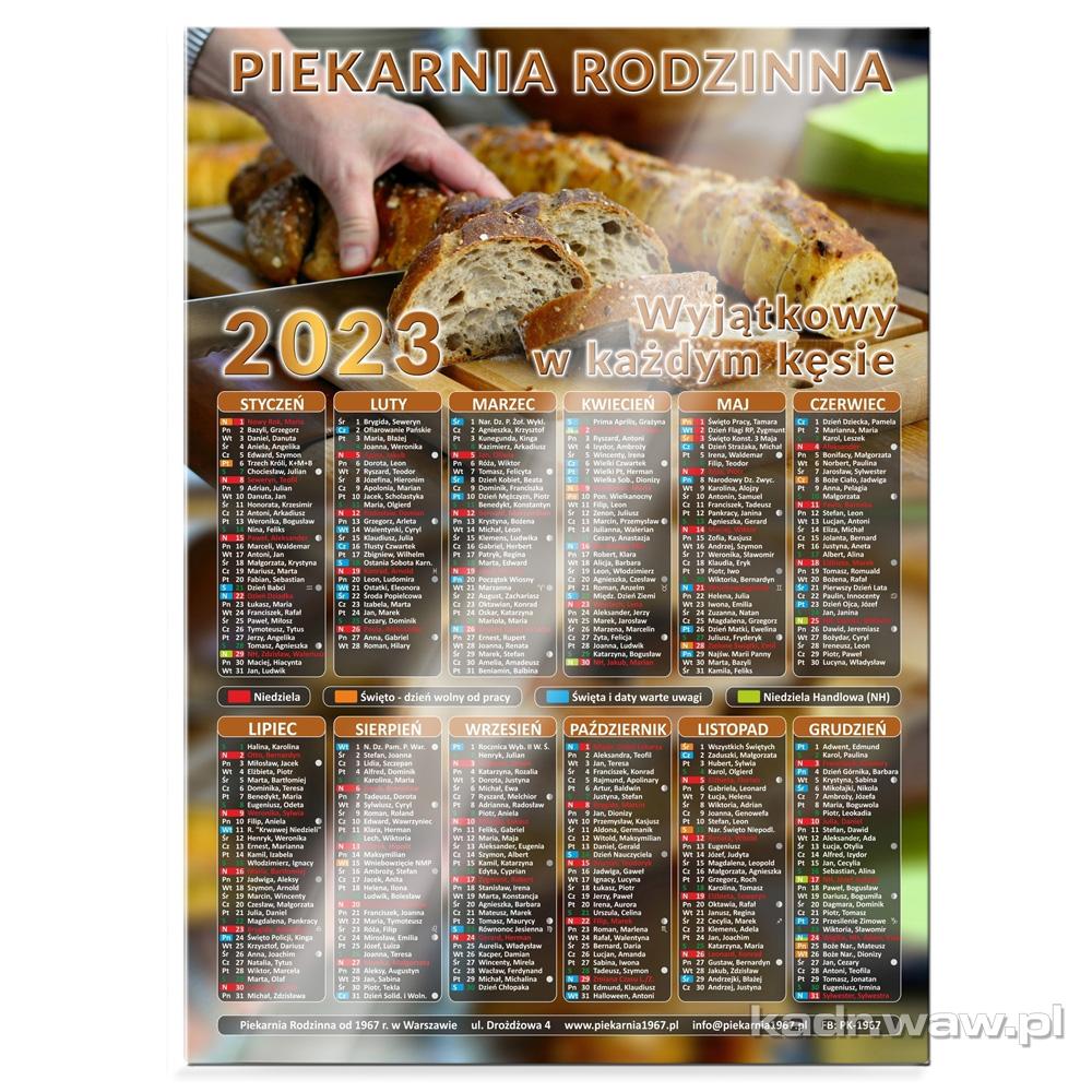 Kalendarze Ścienne PIONOWE A4-A0