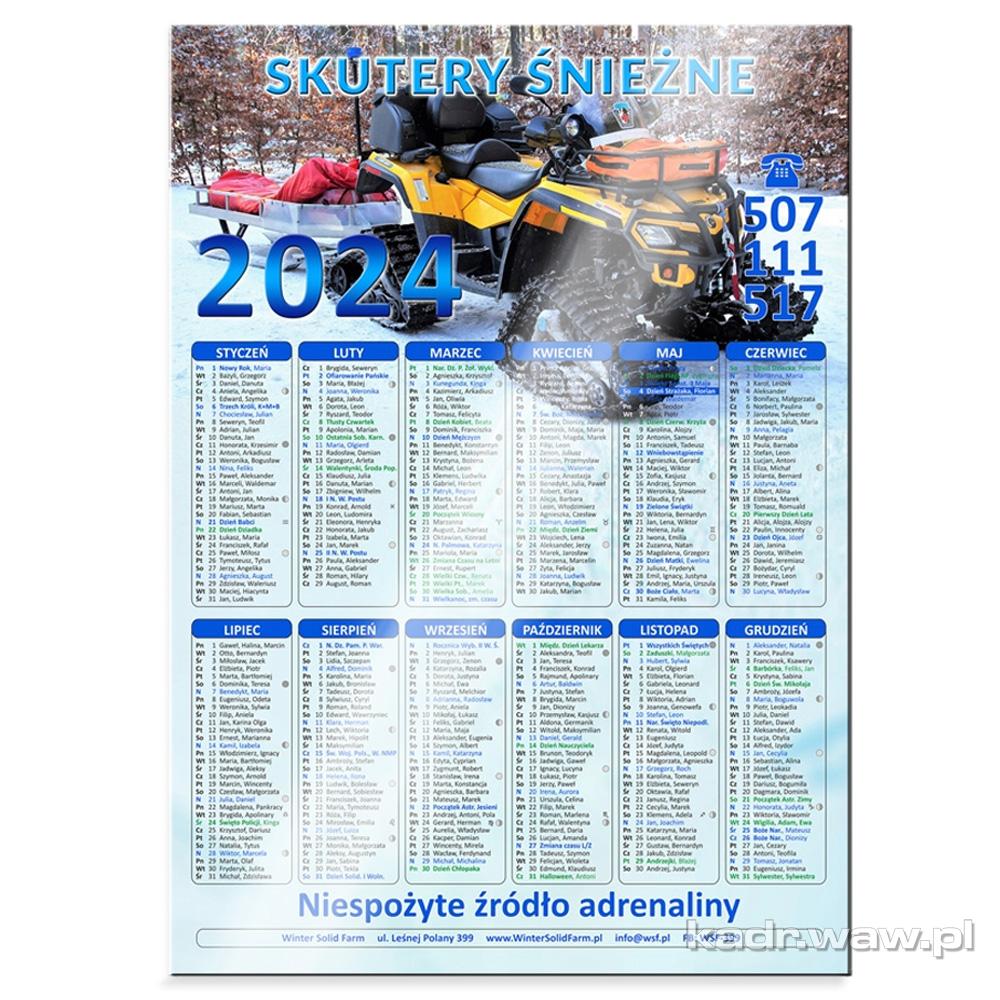 Kalendarze Ścienne PIONOWE A4-A0