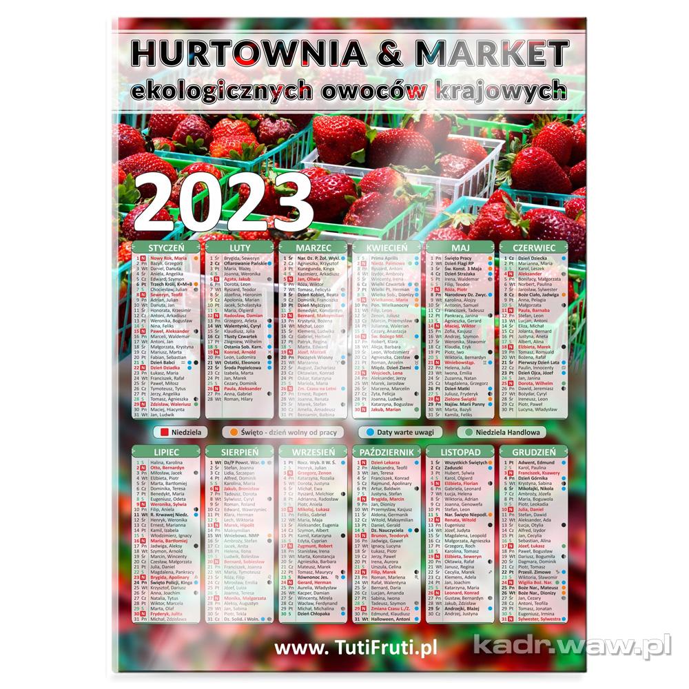 Kalendarze Ścienne PIONOWE A4-A0