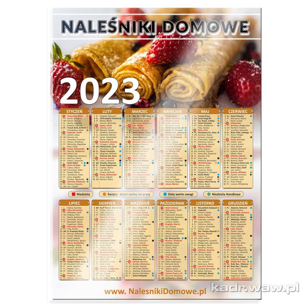 Kalendarze Ścienne PIONOWE A4-A0