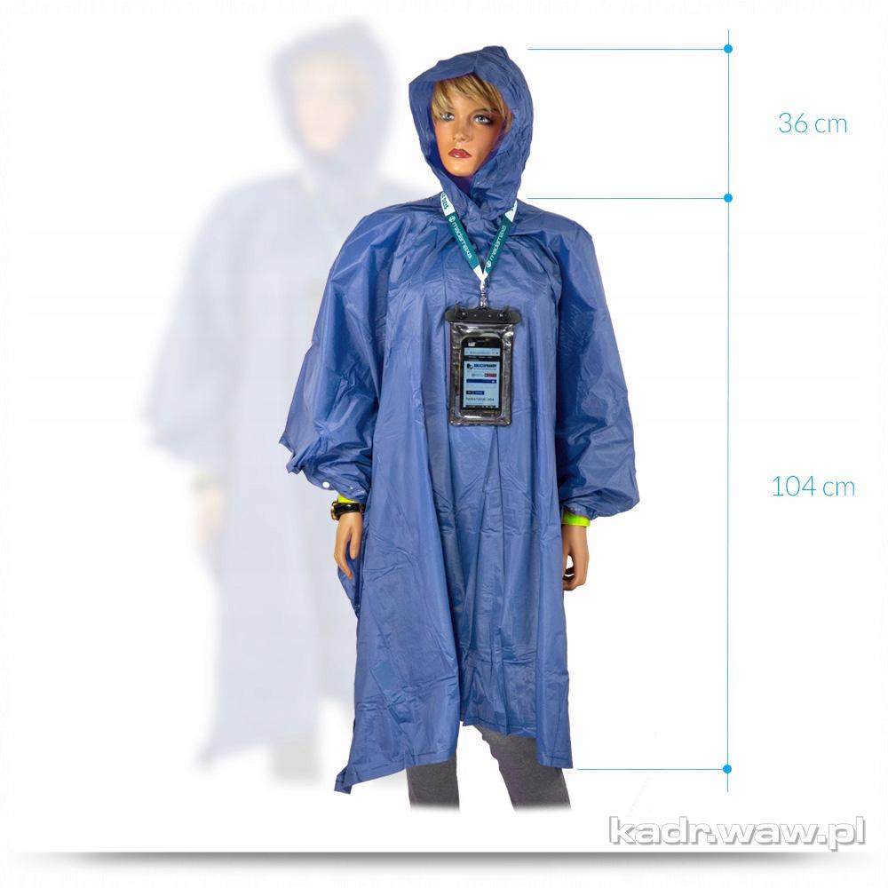 Ponczo Przeciwdeszczowe - Uniwersalne Niebieskie